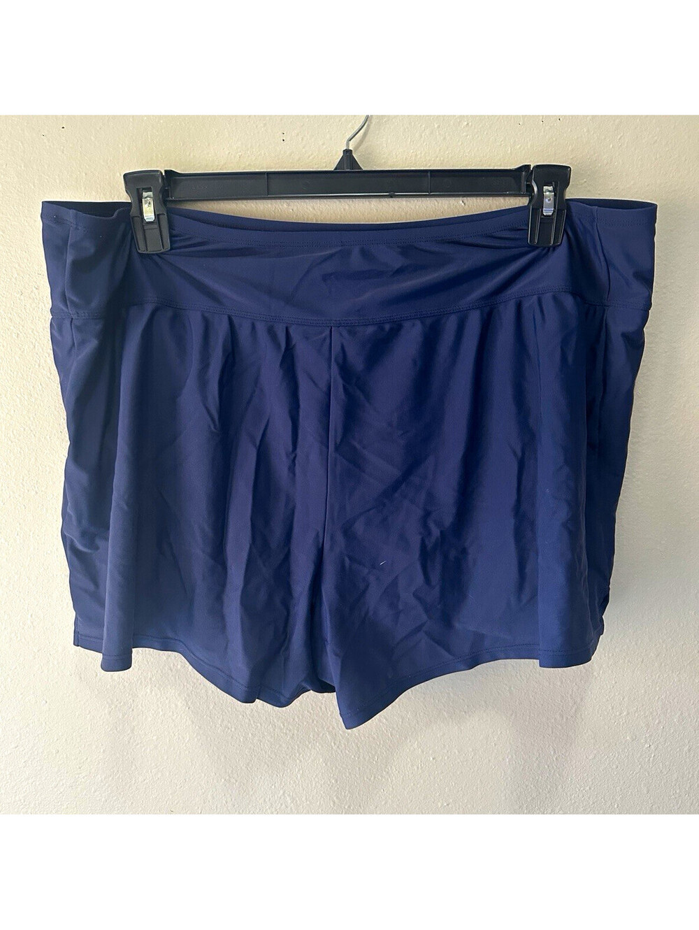 Kona Sol Women's Plus Size 20 Blue Pull-On Athletic Shorts Knit Mid Rise